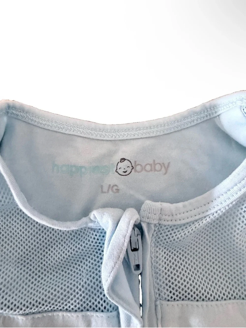 Happiest Baby Sleepea 5 Second Swaddle Large (18-25lb) Light Blue w Stars, EUC